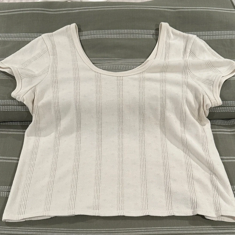 Madewell Cream Scoop Neck Short Sleeve Tee - Picture 1 of 4
